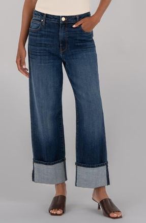 Kut from the Kloth Sienna Cuffed Hem Wide Leg Jeans in Clarity at Nordstrom Rack, Size 10