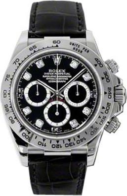 Rolex Pre-owned Rolex Cosmograph Daytona Chronograph Diamond Black With 8 Diamonds Dial Mens Watch 116519-BKDL