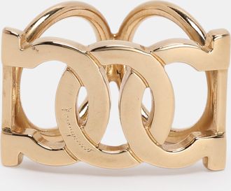 Ferragamo Gold Tone Metal Scarf Ring