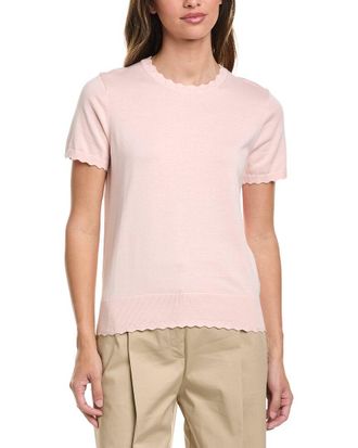 Brooks Brothers Scalloped Pointelle-Trim Sweater