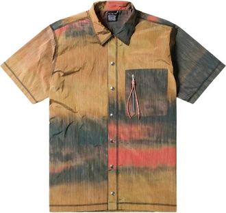 Aries Space-Dye Unisex Shirt met Vintage Stiksels - Heren - Korte mouwen Overhemden - Veelkleurig - XL - Nylon - Overhemden