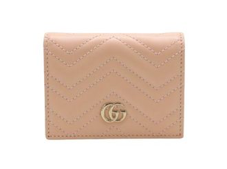 Gucci Blush Leather GG Marmont Card Case Wallet
