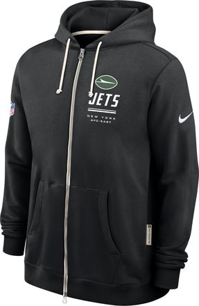 Nike New York Jets Sideline Standard Issue Nike Mens Dri-FIT NFL Full-Zip Hoodie in Black | 03AV00A72-JK9