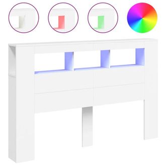 Berkfield Home LED Headboard White 160x18.5x103.5 cm Engineered Wood