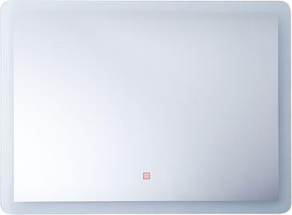 Beliani Beliani - Espejo De Pared Plateado Con Luz Led Rectangular 60 X 80 Cm Sistema Anti Vaho Corroy