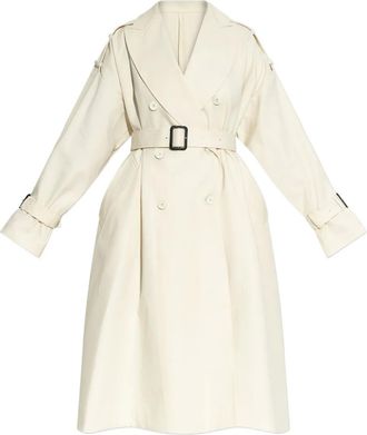 Givenchy Jas met ceintuur en dubbele rij knopen - Wit