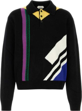 Versace Black Regular Polo Sweater