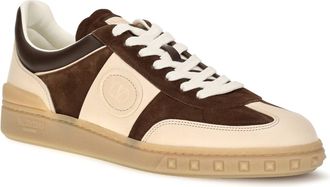 Valentino Garavani Mens Upvillage Suede And Nappa Calfskin Sneakers Bark Brown-Bark Brown-Betulla-Betulla-Am Upper: Suede; Sole: Rubber Brown/bark Brown/betulla/betulla/