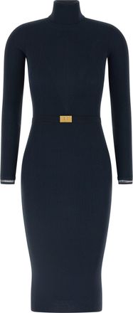 Elisabetta Franchi Logo Belt Dress