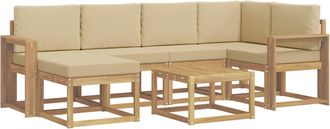vidaXL Conjunto De Sof&aacute;s De Exterior 7 Uds. Y Beige Vidaxl