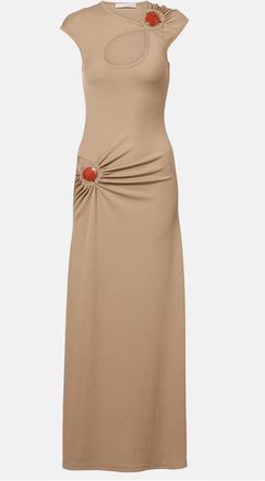CHRISTOPHER ESBER Mineral Stone embellished jersey maxi dress