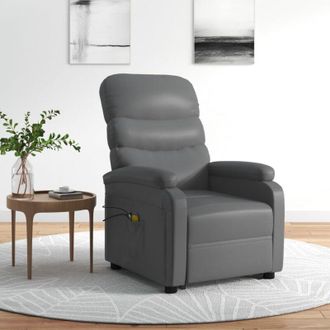 vidaXL Sill&oacute;n Elevable De Cuero Sint&eacute;tico Gris Antracita Vidaxl