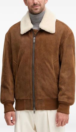 BOSS Giacca con collo in pelliccia - Marrone