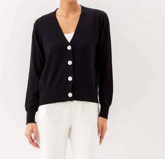 Karen Kane V-Neck Cardigan Sweater In Black