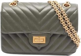 Chanel Pre-owned 2.55 Borsa a Spalla in Pelle di Vitello - - Pre-owned - Donna - Verde - ONE SIZE