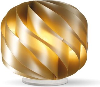 Linea Zero Lampada Da Tavolo Globe 1 Luce In Polilux Oro Con Base D25 Made In Italy
