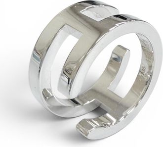 Herm&egrave;s Silver Silver 925 Band Ring (Pre-Owned)