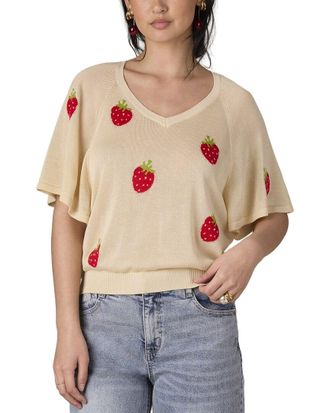 Wit & Wisdom Wit & Wisdom Bat Wing V-Neck Jacquard Top