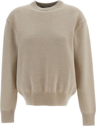 Jacquemus Beige La Maille Moulin Ribbed Merino Wool Crewneck Sweater