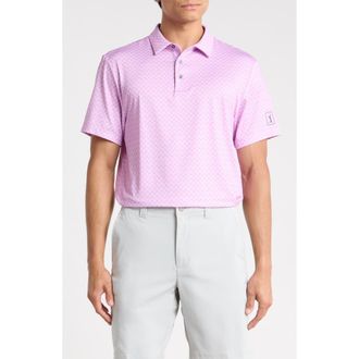 PGA TOUR Cocktail Geo Print Performance Polo in Pale Pansy at Nordstrom Rack, Size Xx-Large