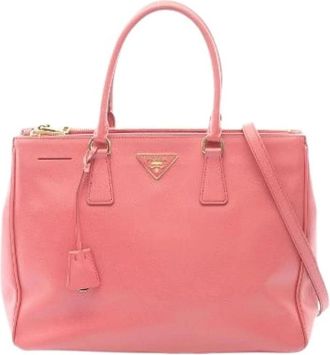 Prada Pre-owned Handbags, female, Pink, Size: ONE SIZE Pre-owned Galleria Saffiano tote bag