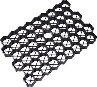 vidaXL Vidaxl - Rejillas Para C&eacute;sped 16 Unidades Pl&aacute;stico Negro 60x40x3 Cm