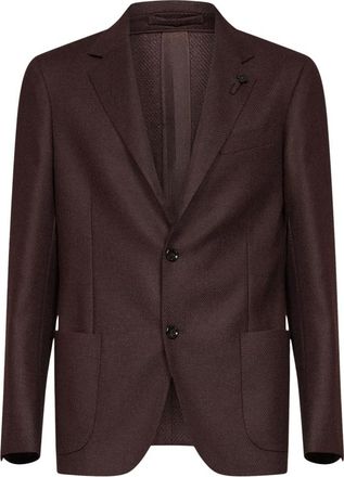 Lardini Enkelrijzig Jasje - Heren - Blazers - Rood - XL - Wol - Jassen