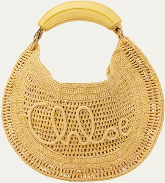 Chlo&eacute; Summer Banana Top-Handle Bag in Crochet Fabric