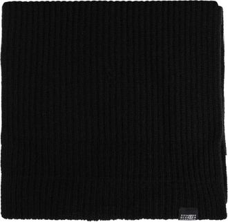 Maison Margiela Wol sjaal met logopatch - unisex - Wintersjaals - Zwart - ONE Size - Wol - Accessoires