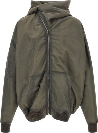 Rick Owens Grey Solid Hood Jacket
