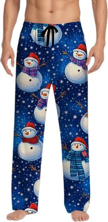 Generic Mens Christmas Print Pyjama Bottoms with Drawstring Loungepants with Pockets Mens Funny Pants Comfy Soft Nightwear LoungewearGifts for Men UK for Fami