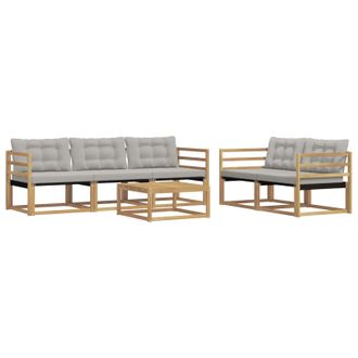 vidaXL Conjunto De Sof&aacute;s De Exterior 6 Pcs Blanco Y Gris Claro Vidaxl