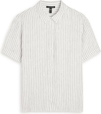 Eileen Fisher Eileen Fisher Striped Linen Shirt - White And Black - L (UK 18-20 / XL)