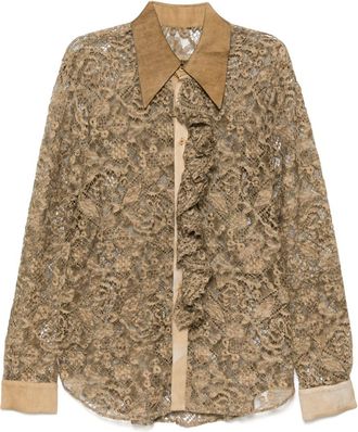 Uma Wang Trella shirt - women - Cotton/Viscose/Polyamide - S - Neutrals