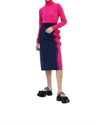 Ph5 Elsa Wavy Midi Skirt In Pacific Navy