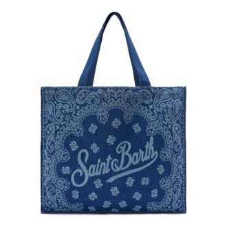 MC2 Saint Barth Tote Bags, female, Blue, Size: ONE SIZE Essential Denim Tote Bag