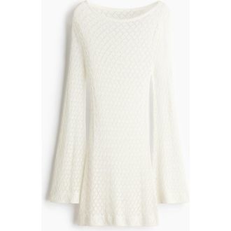 H&M Pointelle-knit Beach Dress in White at Nordstrom, Size X-Large