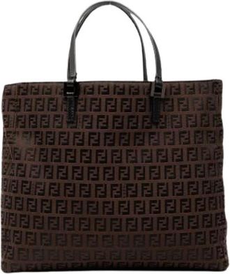 Fendi Pre-owned Canvas Tote - Dames - Vintage Shopper - Bruin - ONE Size - Vintage