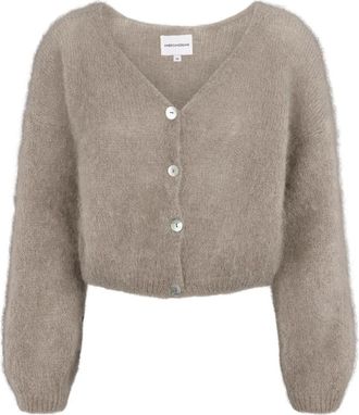 Americandreams Cornelia Cropped Vest - Dames - Vesten - Bruin - M - Wol - Truien & Vesten