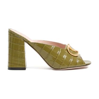 Valentino Garavani Heeled Mules, female, Green, Size: 7 1/2 US Heeled Mules