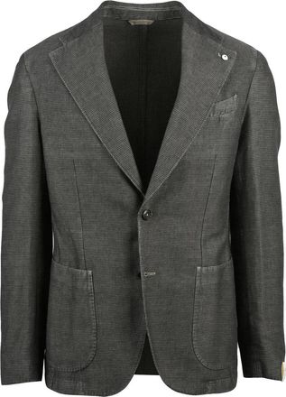 L.B.M. 1911 Brown Linen Cotton Rounded Jacket