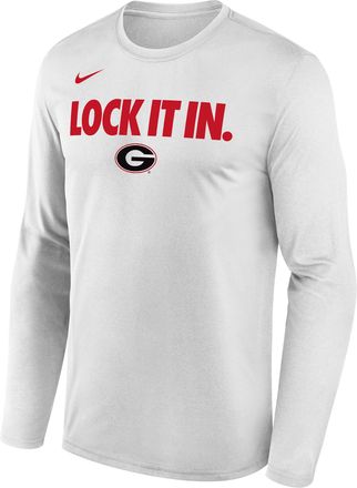 Nike Georgia 2026 On-Court Bench Nike Mens Dri-FIT College Long-Sleeve T-Shirt in White | M22284P870GORG-WHT
