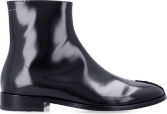 Maison Margiela Anatomic Tapered Stacked Heel Leather Ankle Boots
