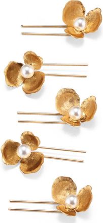 Lelet NY Poppies Set of 5 Mini Hair Pins in Antique Gold at Nordstrom