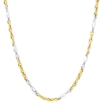 Pompeii3 Mens Designer Figaro 14k Gold (28gram) or Platinum (52gram) 4mm Link Chain Necklace 24