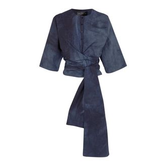 Cortana Isla Top - Dames - Blouses - Blauw - S - Katoen - Overhemden