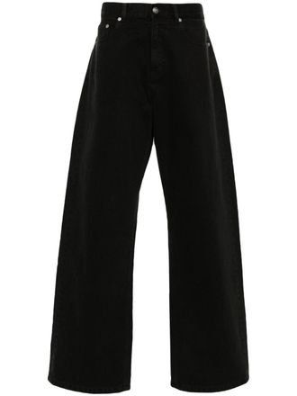 Palm Angels Jeans taglio comodo con vita media - Nero