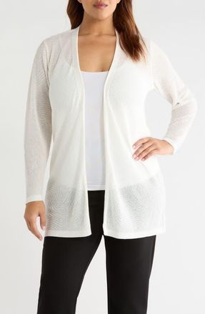 Anne Klein Open Front Cardigan in White Dove at Nordstrom, Size 0X