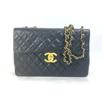 Chanel Pre-owned Leather chanel-bags - Dames - Pre-owned - Zwart - Maat: ONE Size Leer