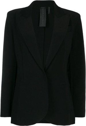 Norma Kamali Blazer Women Black Notch Lapels Single-Breasted Jacket GBO233